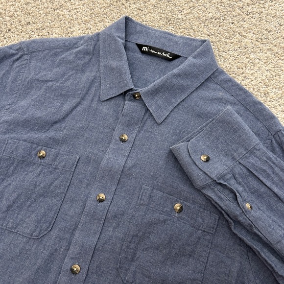 TravisMathew Other - Travis Mathew Cloud Flannel Button Up Shirt Medium Blue Long Sleeve Cotton